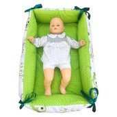 Reductor Personalizat Bebe Bed Nest cu paturica si pernuta antiplagiocefalie Deseda Bufnite verzi