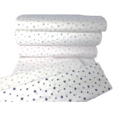 Cearsaf de pat cu elastic roata, imprimeu Steluțe pe alb